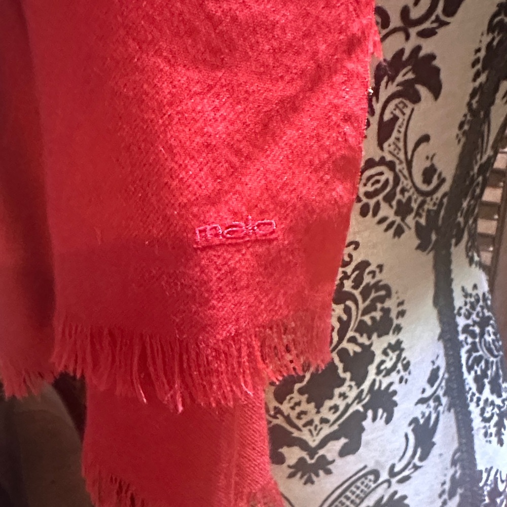 Malo Red Fringed Scarf